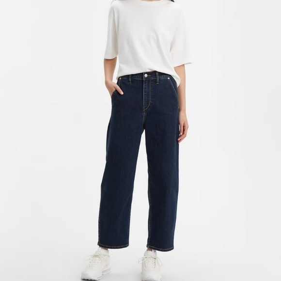 Levi's Engineered Balloon Leg Jeans Women's 30 High Rise Cropped Wide Leg - Picture 1 of 12